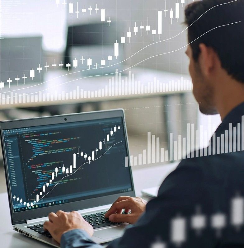 software developer working on financial charts and economic graphs